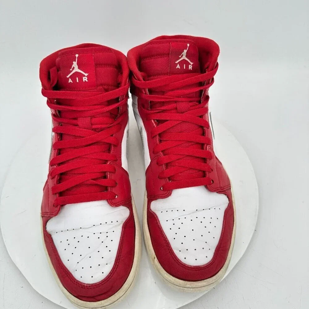 Nike Air Jordan 1 Retro High Men Size 10.5 332550-602 Gym Red Silver Medal Shoes